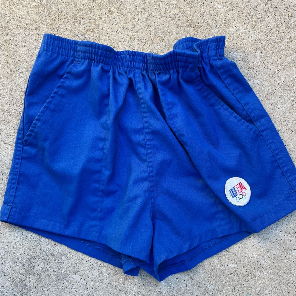 Women's Vintage Levi's Shorts Blue Athletic S Stretch 80s High Waist USA Olympic